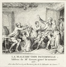 Paternal Curse, 1777–78, Jean Michel Moreau (French, 1741-1814), after Jean-Baptiste Greuze