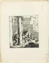 The Blind Beggar Tricked by Lazarillo, n.d., Thomas Wyck, Dutch, 1616-1677, Holland, Etching on