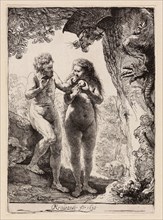 Adam and Eve, 1638, Rembrandt van Rijn, Dutch, 1606-1669, Holland, Etching on ivory laid paper, 162