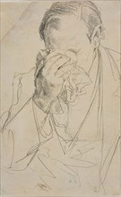 Weeping Man, 1850/59, Adolph Menzel, German, 1815–1905, Germany, Graphite on off-white wove paper,