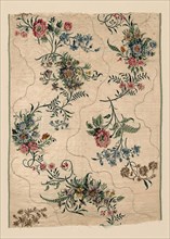 Panel, 1750s, England, Spitalfields, Spitalfields, Silk, warp-float faced satin weave with