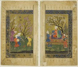 Garden Scene, Timurid dynasty (ca. 1370–1507), mid–15th century, Iran, possibly Shiraz, Herat,