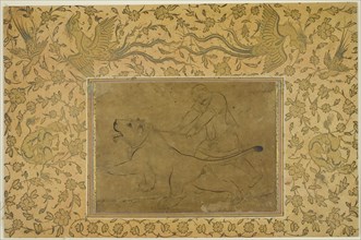 The Lion Tamer, Safavid dynasty (1501–1722), early 17th century, Iran, Attributed to Sadiqi Beg