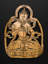 Plaque of Vajrasattva, 17th century, Tibet, Tibet, Carved bone, 30 x 21.6 x 6.5 cm