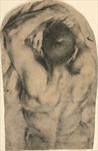 Half-Length Recumbent Male Nude Seen from the Back, c. 1590, Pietro Faccini, Italian, c. 1562-1602,