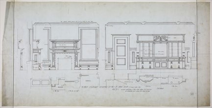 David Lewinsohn House, Chicago, Illinois, Dining Room Elevations and Details, 1898, Fritz Frederick