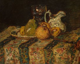 Still Life with Fruit and Wine Jug, 1874, Adolphe-Joseph-Thomas Monticelli, French, 1824-1886,