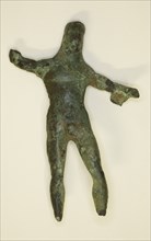 Statuette of Herakles, 4th/3rd century BC, Etruscan, Etruria, Bronze, 9.5 × 6.5 × 1.5 cm (3 6/8 × 2