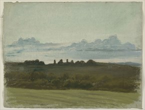 Paysage, c. 1850, François Louis Français, French, 1814-1897, France, Pastel on blue-gray laid