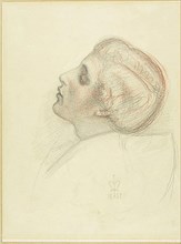 Study for the Head of the Rescuing Lover in Escape of the Heretic, 1857, Sir John Everett Millais,