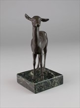 Deer, late 17th century, Italian, Padua, Italian, Bronze, 14 x 11.4 x 3.2 cm (5 1/2 x 4 1/2 x 1 1/4
