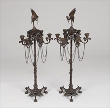 Pair of Candelabra, c. 1880, Auguste Cain, French, 1821-1894, France, Bronze, 82 × 31.7 × 31.7 cm
