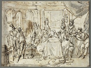 The Actors Making Ready (recto), Studies of the Holy Family and Saint John the Baptist (verso),