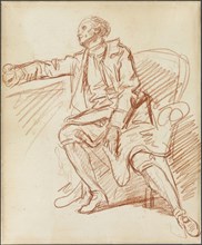 Seated Gentleman, c. 1769, Jean-Baptiste Greuze, French, 1725-1805, France, Red chalk on ivory laid