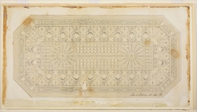Ceiling Design with Peacock Motif, 1876, Louis H. Sullivan, American, 1856-1924, United States, Ink