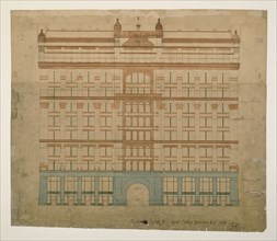 Rookery Building, Chicago, Illinois, LaSalle Street Elevation, 1885/87, Burnham & Root, American,
