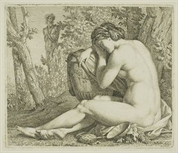 Resting Bacchante, c. 1790, Johann August Nahl, II, German, 1752-1825, Germany, Etching in black on