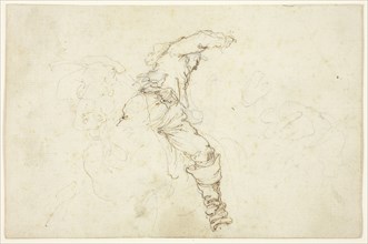 Man on Horseback, Raising Right Arm, n.d., Attributed to Stefano della Bella, Italian, 1610-1664,