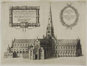 Saint Paul’s from the South Showing the Spire, 1657, Wenceslaus Hollar, Czech, 1607-1677, Bohemia,