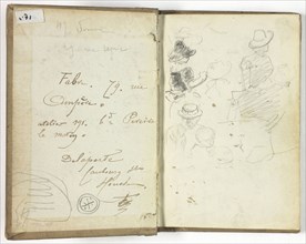 Sketchbook, c. 1885, Henry Somm, French, 1844-1907, France, Pen and black, brown, and blue inks and