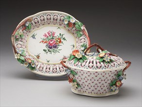 Chestnut Basket and Stand, c. 1760, Worcester Porcelain Factory, Worcester, England, founded 1751,