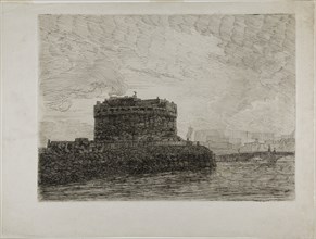 Castel Sant’Angelo, 1746, Alexander Cozens, English, c. 1717-1786, England, Etching on ivory wove