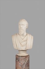 Mr. Potter Palmer, 1871, Hiram Powers, American, 1805–1873, United States, Carrera marble, 72.4 ×