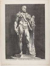 Hercules and Telephos, plate two from Three Famous Antique Sculptures, c. 1592, printed c. 1617,
