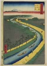 Towboats along the Yotsugidori Canal (Yotsugidori yosui hikifune), from the series One Hundred