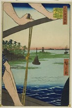 Haneda Ferry and Benten Shrine (Haneda no watashi Benten no yashiro), from the series One Hundred