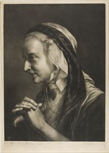 Old Woman Leaning on a Cane, from Life-Sized Heads, 1760, Thomas Frye, Irish, 1710-1762, Ireland,