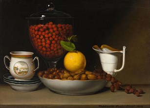 Still Life, Strawberries, Nuts, &c., 1822, Raphaelle Peale, American, 1774–1825, Philadelphia, Oil