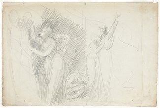 Study for Miranda and Caliban in the Tempest (recto), Figure Studies including Mother and Child