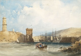 The Entrance to the Harbor of Marseilles, c. 1838, William Callow, English, 1812-1908, England,