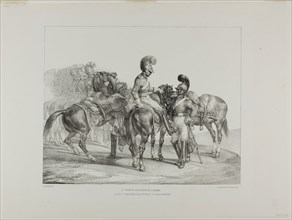 A Party of Life Guards, plate 5 from Various Subjects Drawn from Life on Stone, 1821, Jean Louis