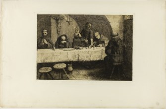 The Refectory, 1862, Alphonse Legros, French, 1837-1911, France, Etching on cream laid paper, 212 ×