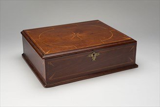 Desk Box, 1730/60, American, 18th century, United States, Mahogany, 14.6 × 46.3 × 36.8 cm (5 3/4 ×
