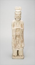 Standing Bearded Official, Tang dynasty (618–907) or later, China, Earthenware with traces of