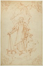 Saint in Glory, n.d., Unknown artist, Italian, 18th century, Italy, Red chalk on buff laid paper,
