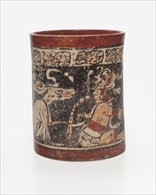 Vessel, A.D. 600/800, Late Classic Maya, Mexico or Guatemala, México, Ceramic and pigment, 13 x 16