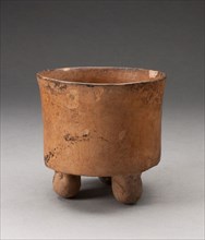 Tripod Vessel, A.D. 900/1100, Teotihuacan, Teotihuacan, Mexico, México, Ceramic and pigment, 10.8 x