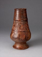 Footed Jar Incised with Pseudo-Gylphs, A.D. 250/600, Maya, Mexico or Guatemala, México, Ceramic and