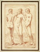 The Three Graces, n.d., Pieter Tanjé (Dutch, 1706-1761), after Agostino Carracci (Italian,