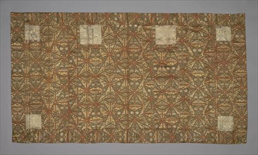 Kesa, 18th century, Edo period (1603–1868), Japan, Silk and gilt-paper strip, satin weave with
