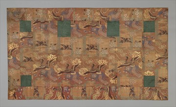 Kesa, Meiji period (1868–1912), late 19th century, Japan, Silk and gold-leaf-over-lacquered-paper