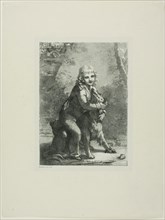 Boy with a Dog, c. 1822, Pierre-Paul Prud’hon, French, 1758-1823, France, Lithograph on ivory