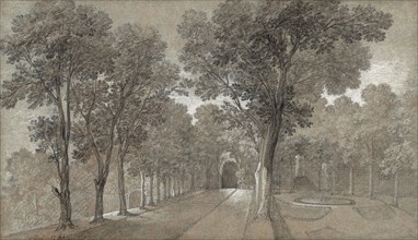 View of the Park at Arcueil, 1744, Jean-Baptiste Oudry, French, 1686-1755, France, Black chalk with