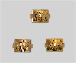 Three plaques, c. 1650, German, Probably Saxony, Germany, Gold and enamel, 1.4 × 2.3 cm (9/16 × 7/8