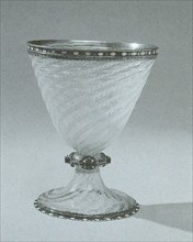Glass Goblet, late 17th century, mount: 18th/19th century, Austria, Vienna, Vienna, Glass, silver