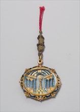 Pendant with the Eucharist, or Holy Sacrament, 1650/1700, Spanish, Spain, Gold, enamels, and glass,